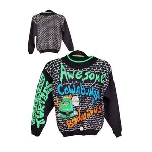 Vintage Deadstock 1990 TMNT Sweater Teenage Mutant Ninja Turtles Youth Medium